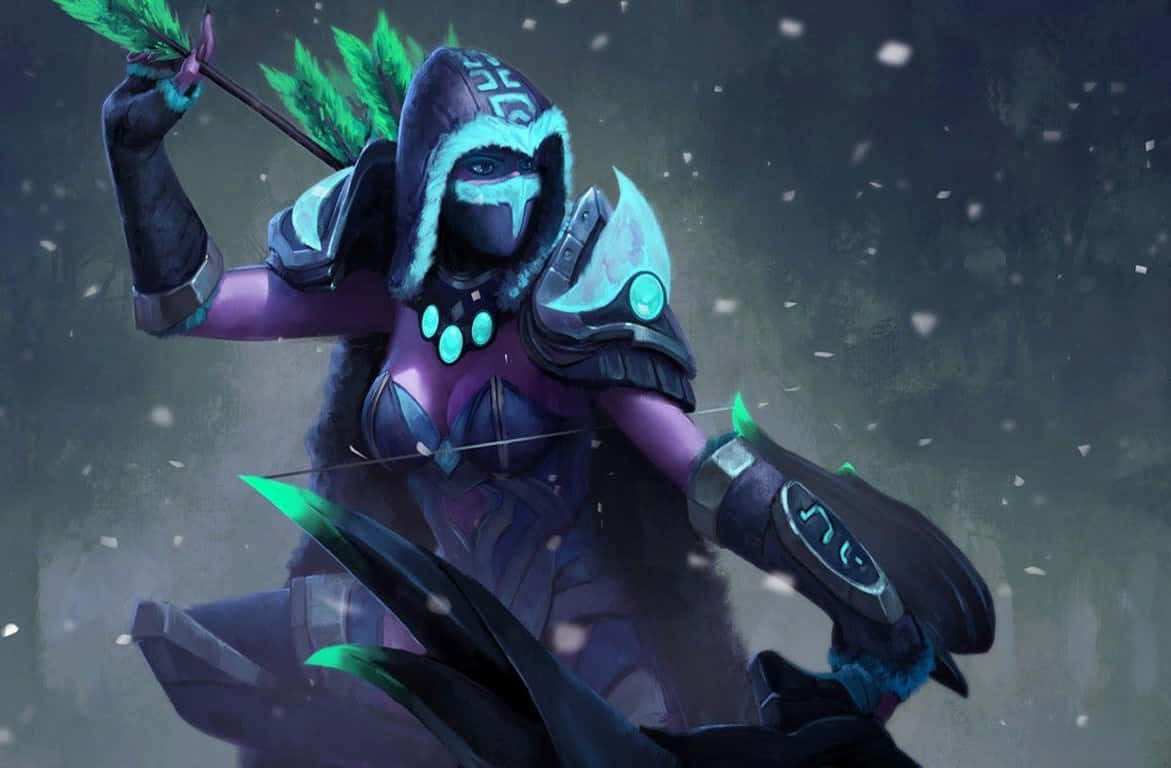 Enigmatic Drow Ranger In Action Wallpaper