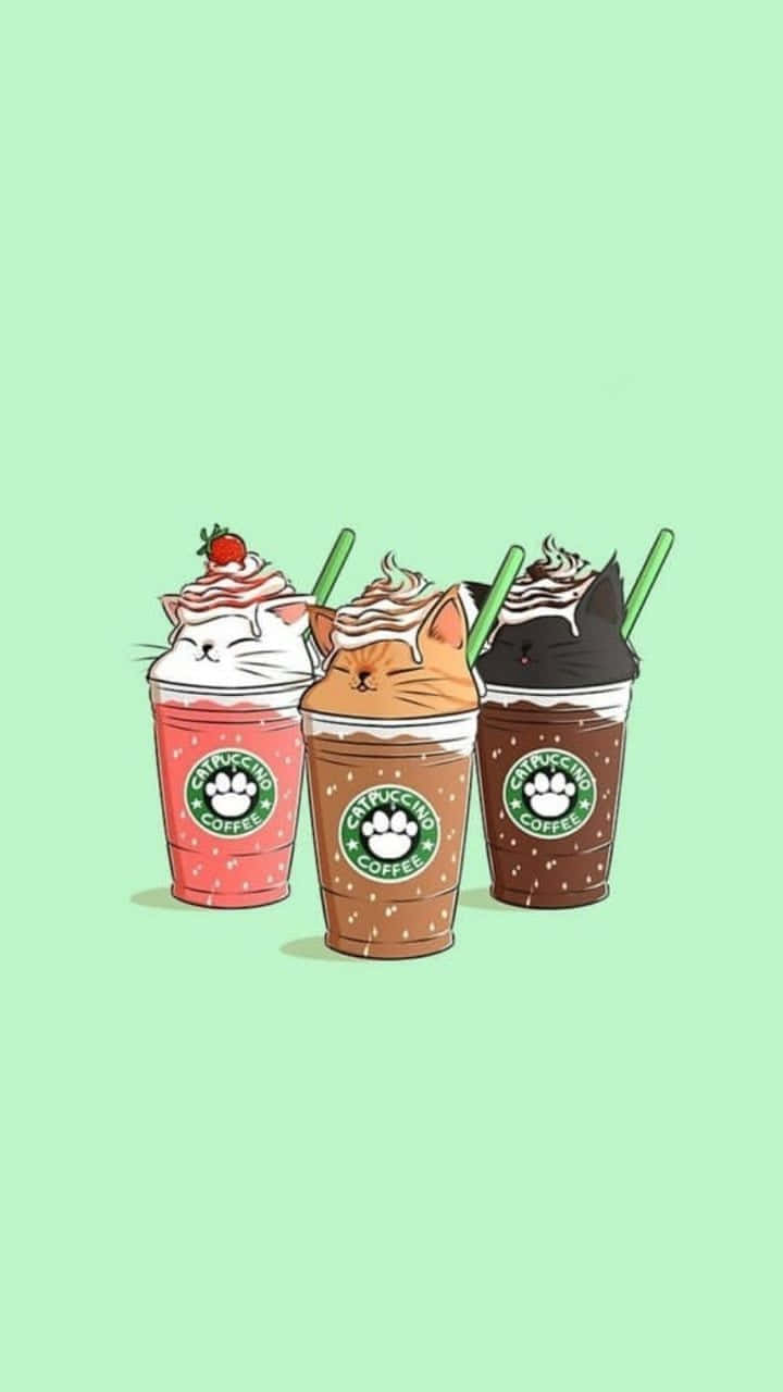 Enjoy A Beautiful Cup Of Coffee From Starbucks Wallpaper