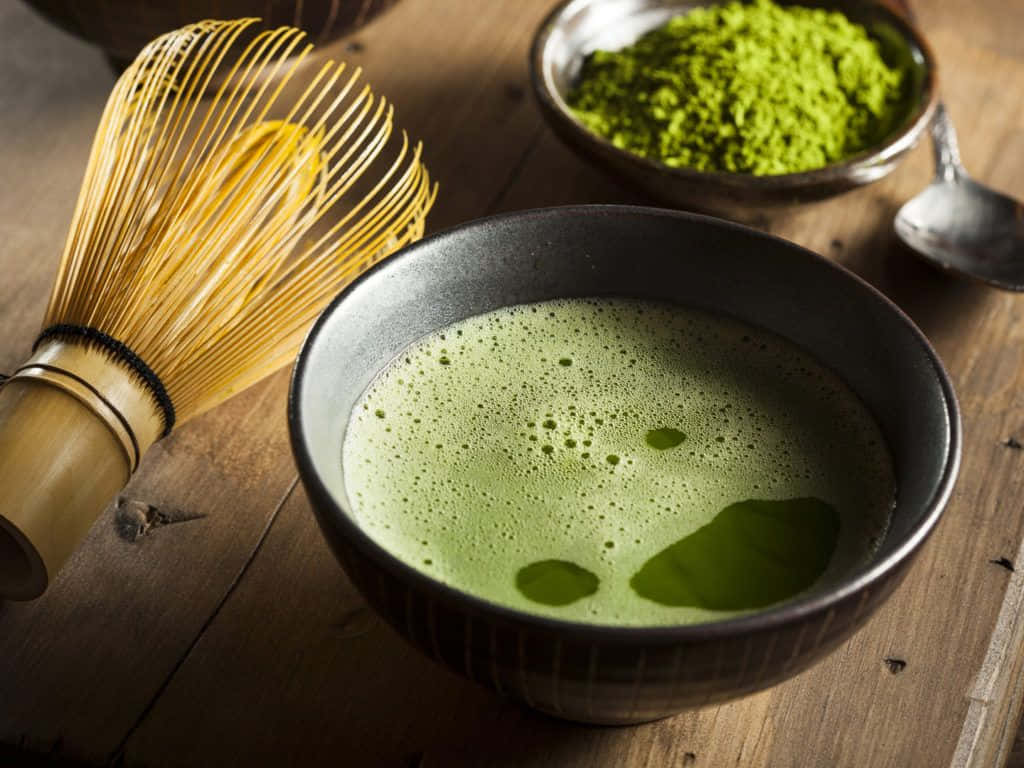 Enjoy A Cup Of Matcha Tea Wallpaper