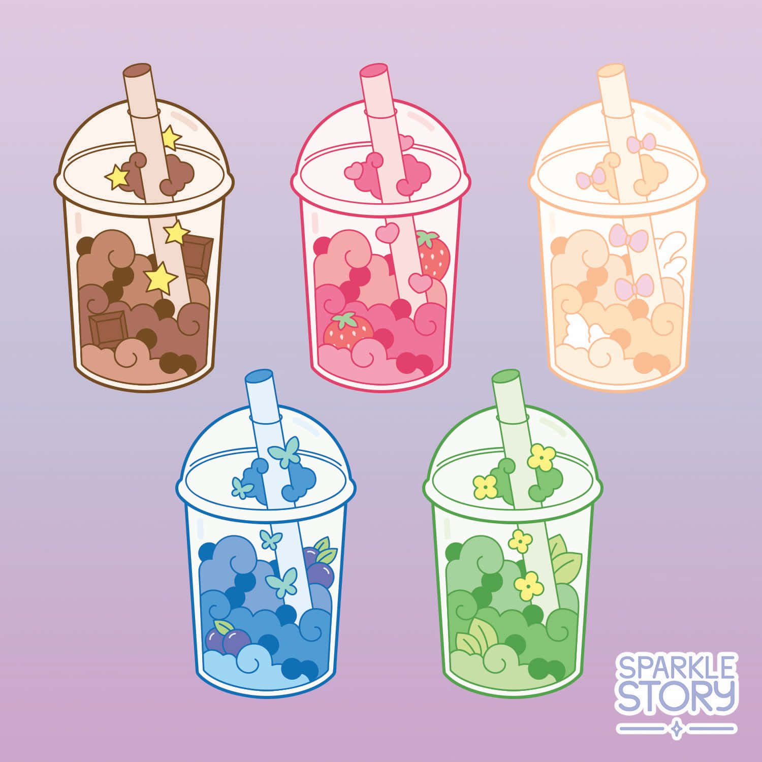 Enjoy A Delicious Bubble Tea Anime Style. Wallpaper