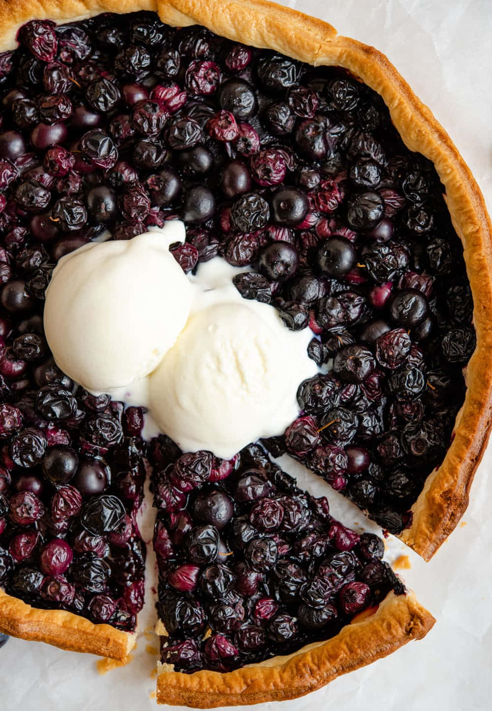 Enjoy A Delicious Slice Of Freshly-baked Blueberry Tart Wallpaper