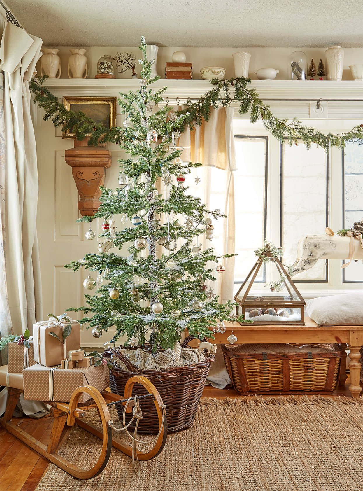 Enjoy A Magical Farmhouse Christmas Wallpaper