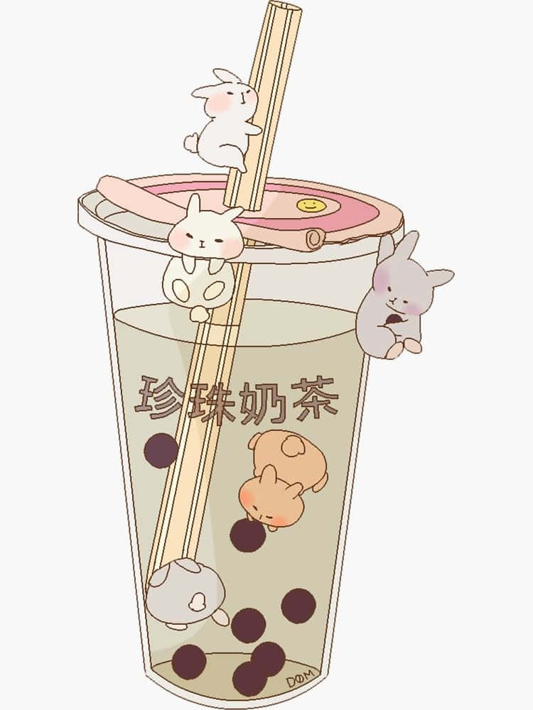 Enjoy A Refreshing Cup Of Bubble Tea With Your Favorite Anime Character! Wallpaper