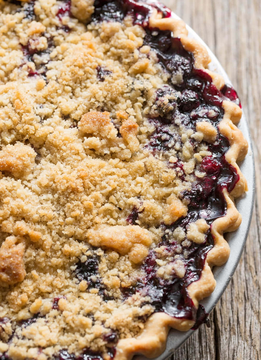 Enjoy A Slice Of Homemade Blueberry Pie Wallpaper