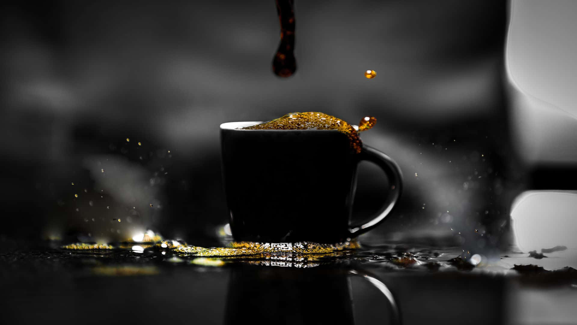 Enjoy A Smooth And Delicious Cup Of Black Coffee Wallpaper