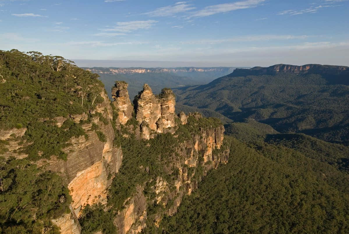 Enjoy Panoramic Views Of Blue Mountains National Park Wallpaper