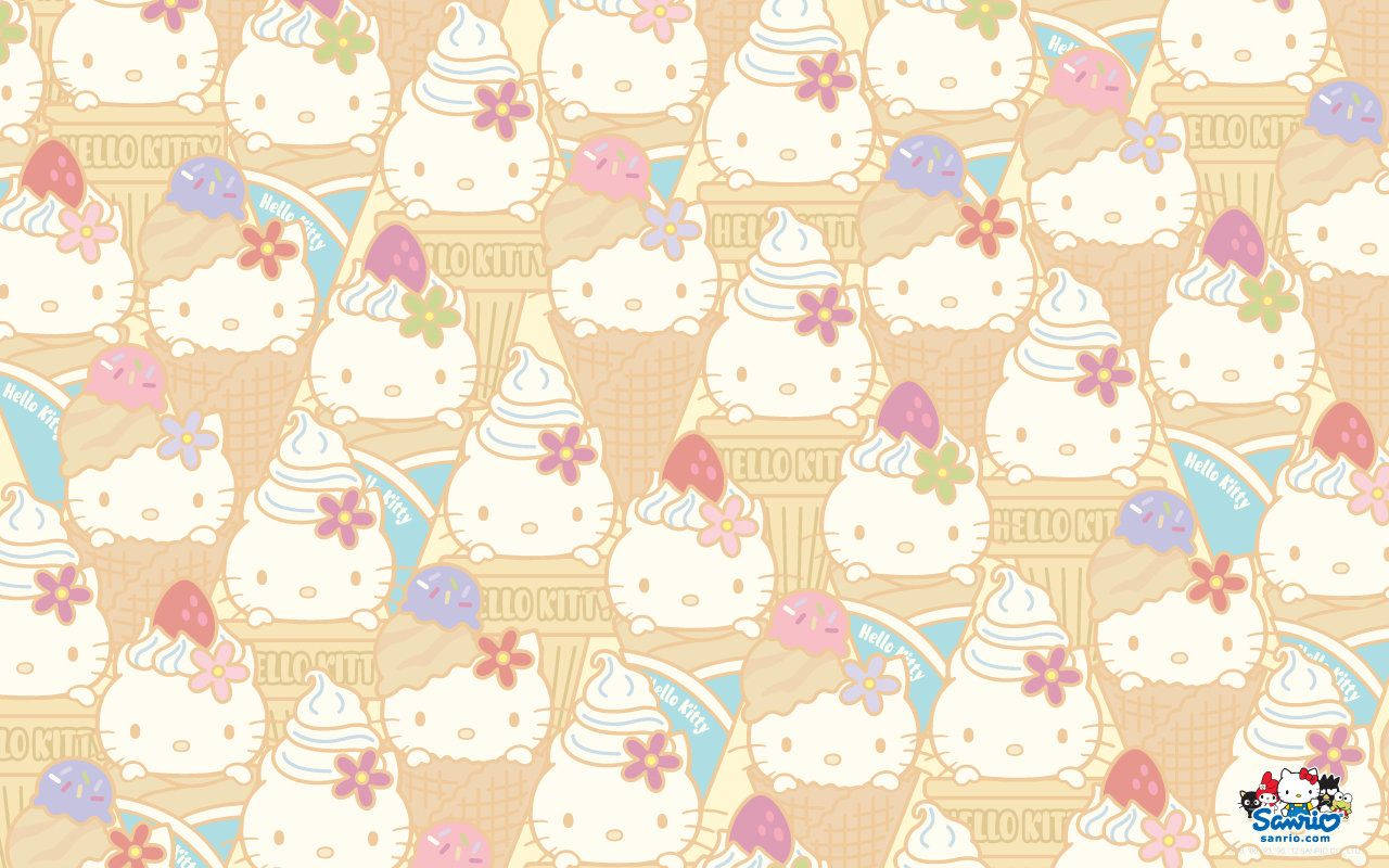 Enjoy Some Sweet Relief With Hello Kitty Ice Cream! Wallpaper