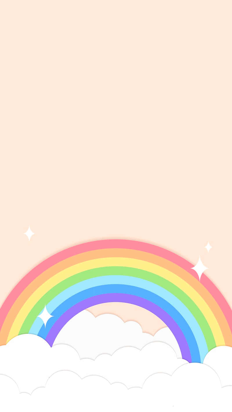 Enjoy The Beautiful Pastel Rainbow On Your Iphone Wallpaper