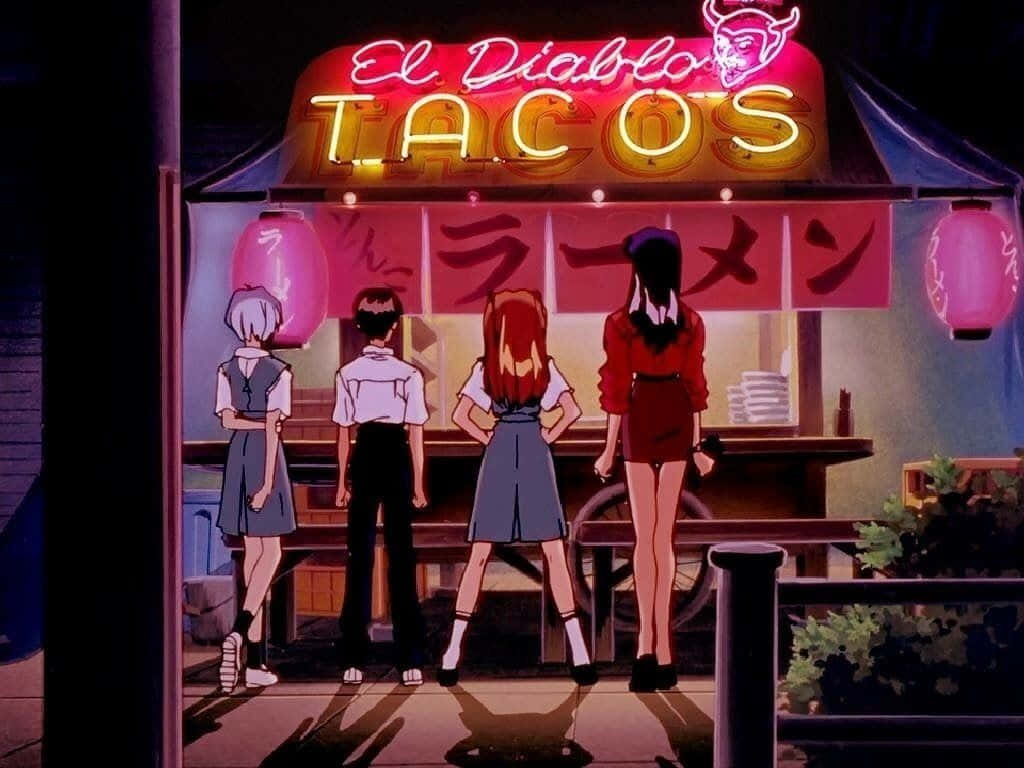 Enjoy The Beauty Of Surrealism With 90s Anime Aesthetic Wallpaper