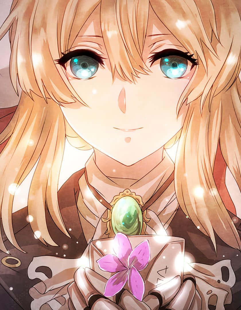 Enjoy The Beauty Of Violet Evergarden With This Iphone Wallpaper Wallpaper