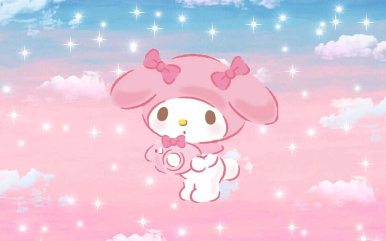 Enjoy The Classic My Melody Desktop Background On Your Computer Wallpaper