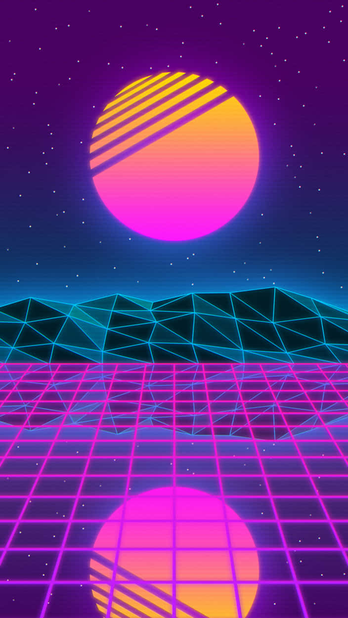 Enjoy The Cool Vibes Of Vaporwave On Your Iphone Wallpaper