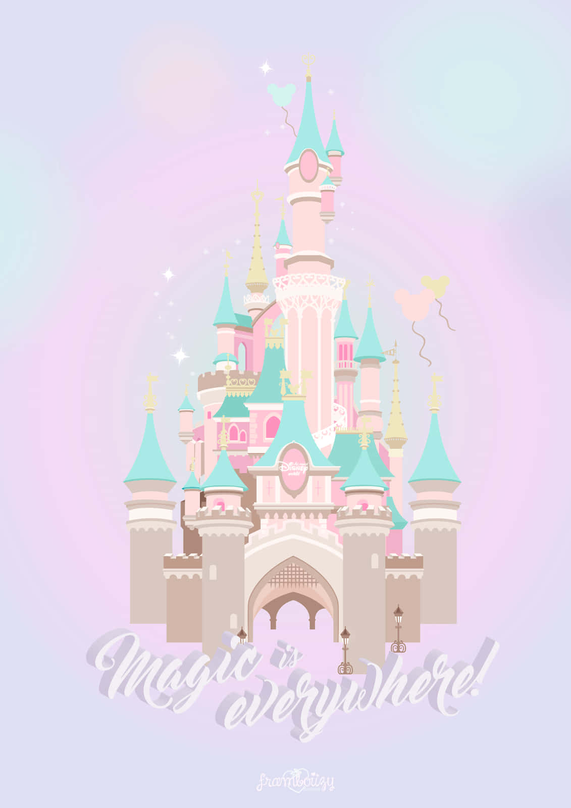 Enjoy The Dreamy, Whimsical World Of Disney With This Lovely Pastel Rendition Of Its Beloved Characters. Wallpaper