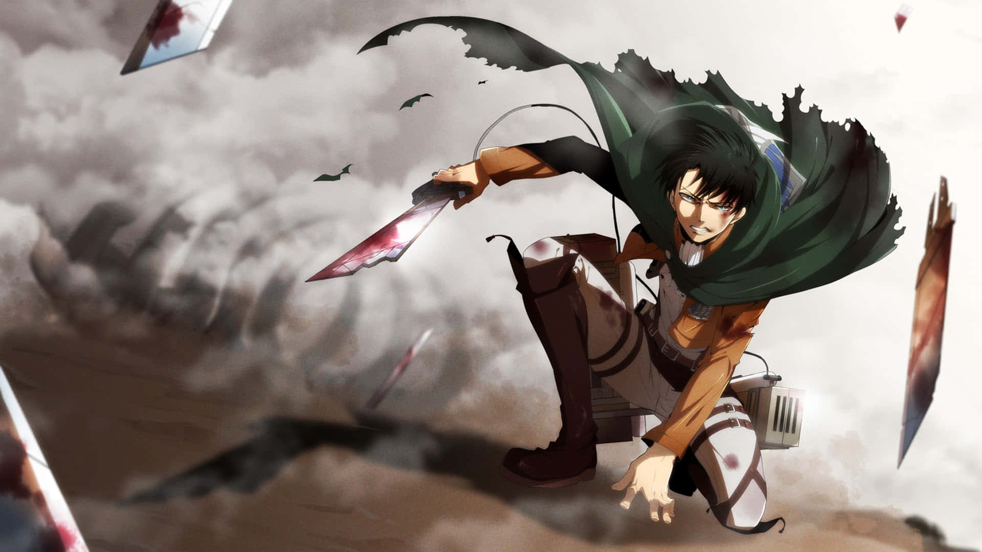 Enjoy The Intense Action Of Attack On Titan In The New Video Game Wallpaper