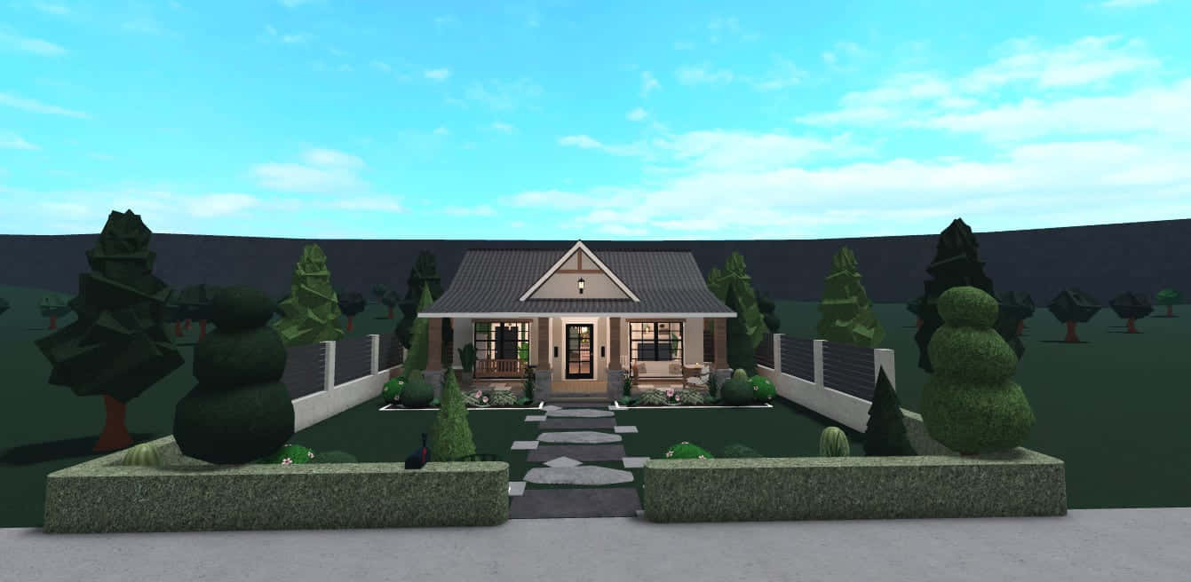 Enjoy The Luxuries Of The Suburb Life In Roblox Bloxburg Wallpaper