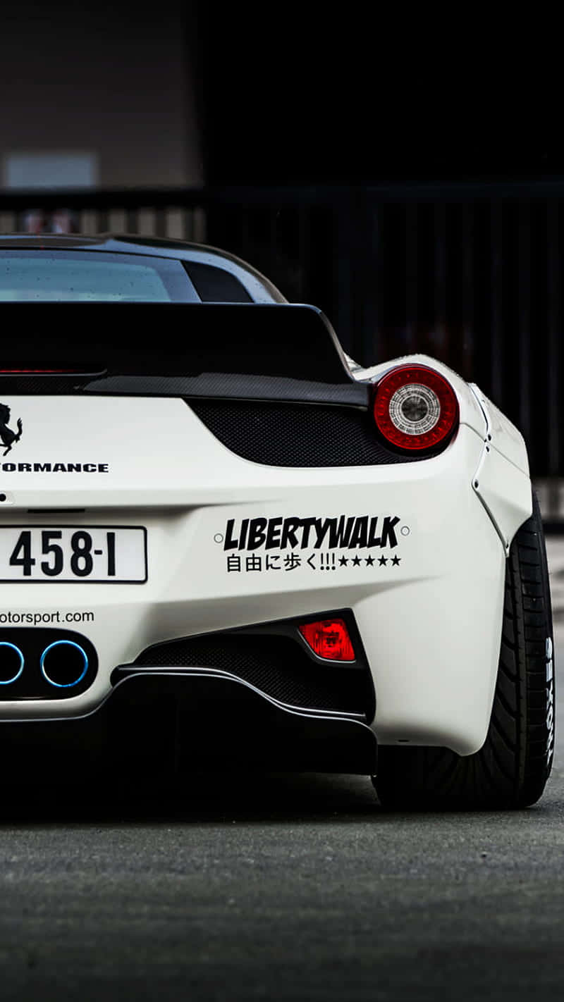 Enjoy The Luxury Of A White Ferrari While Using Your Iphone Wallpaper