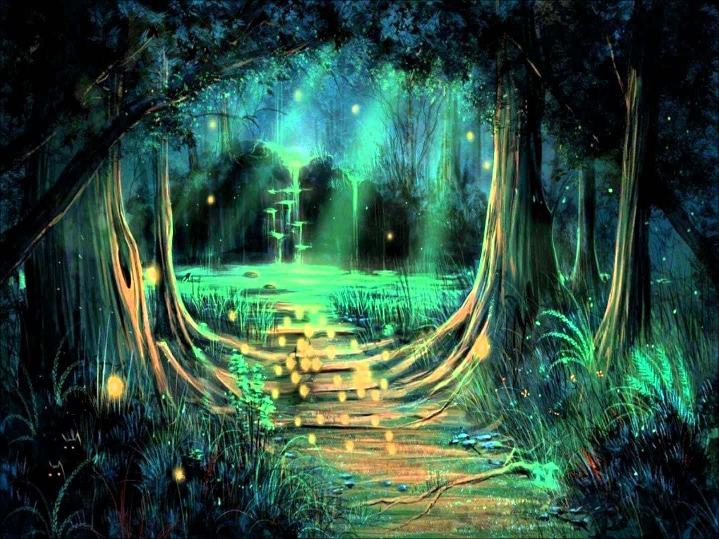 Enjoy The Magic Of A Fairy Forest Wallpaper