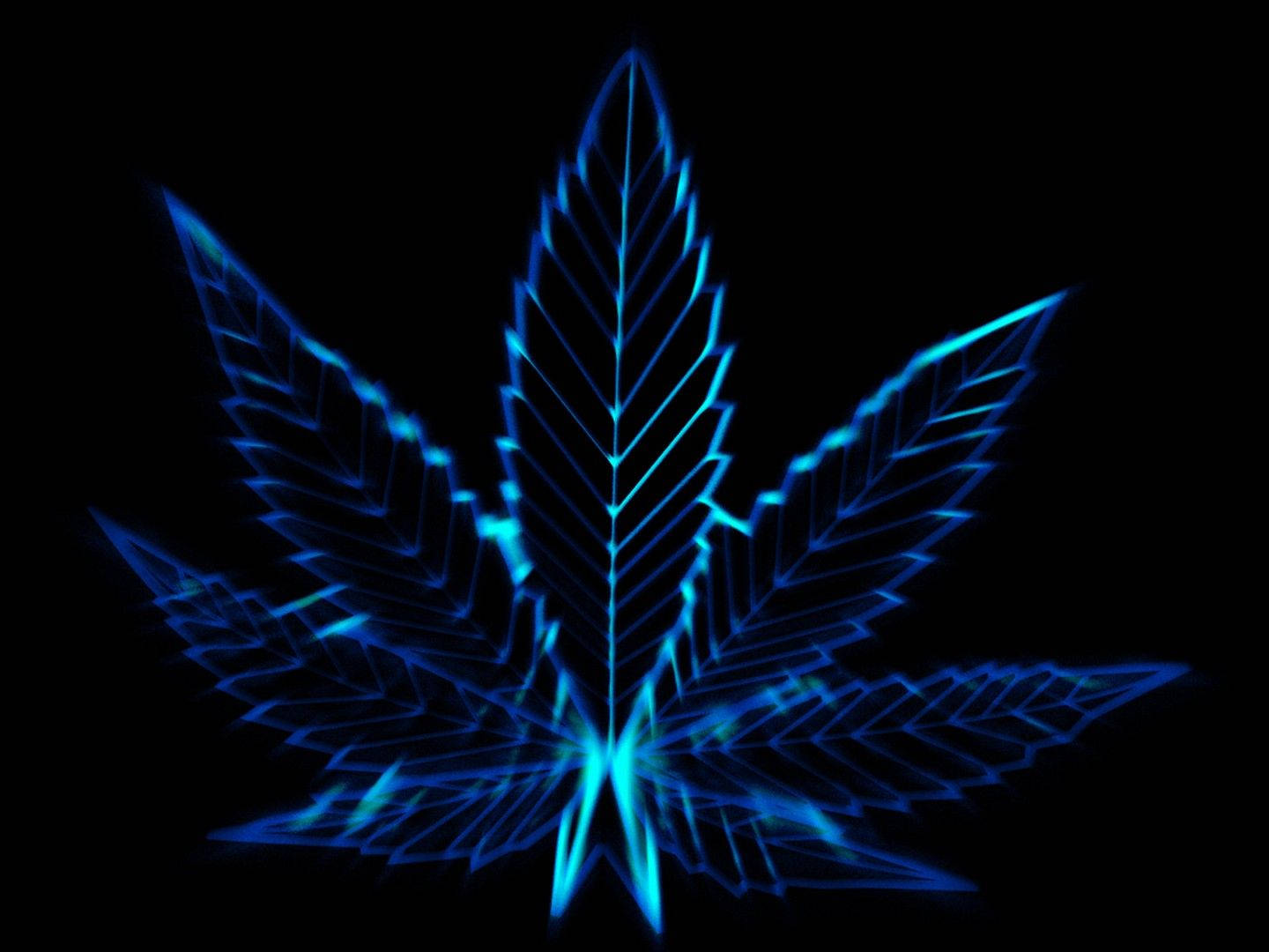 Enjoy The Spirit Of Weed In Neon Blue Wallpaper