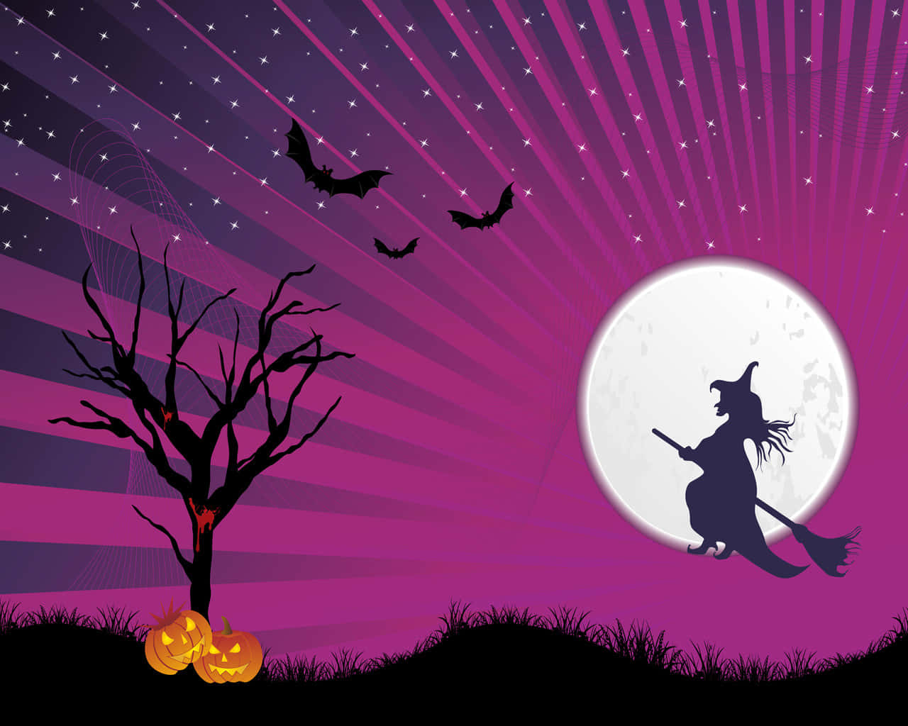 Enjoy The Spooky Beauty Of Purple Halloween! Wallpaper