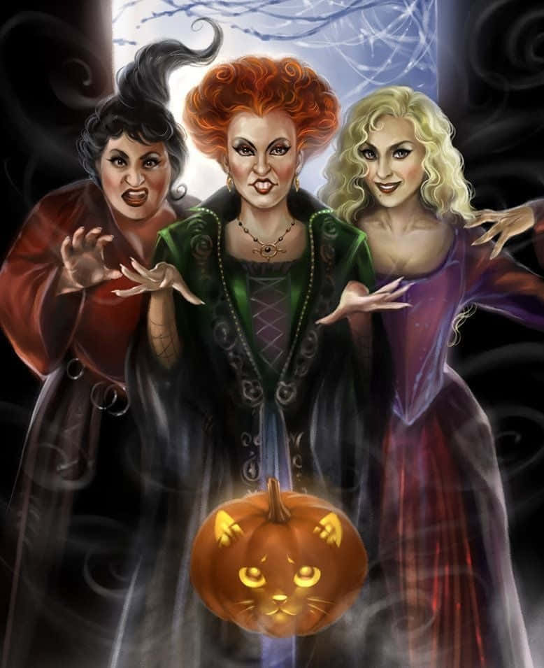 Enjoy The Supernatural Vibes Of Hocus Pocus With This Iphone Wallpaper Wallpaper