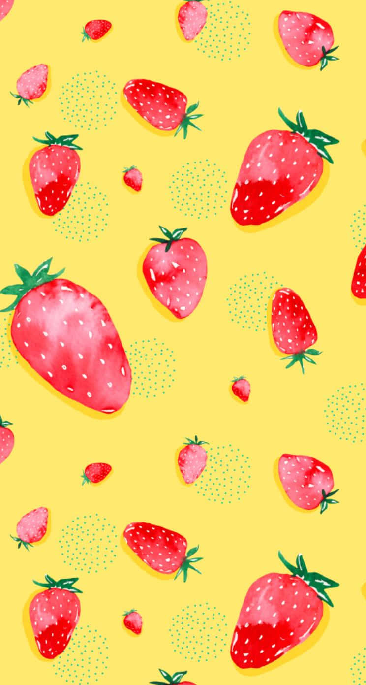 Enjoy The Sweetness Of Life With Cute Strawberry Wallpaper