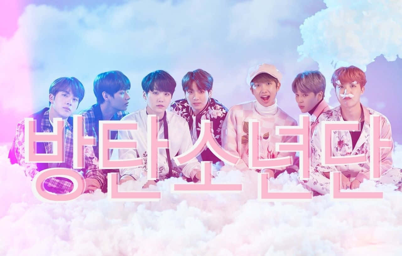 Enjoy This Beautiful Bts Pink Aesthetic Desktop Wallpaper! Wallpaper