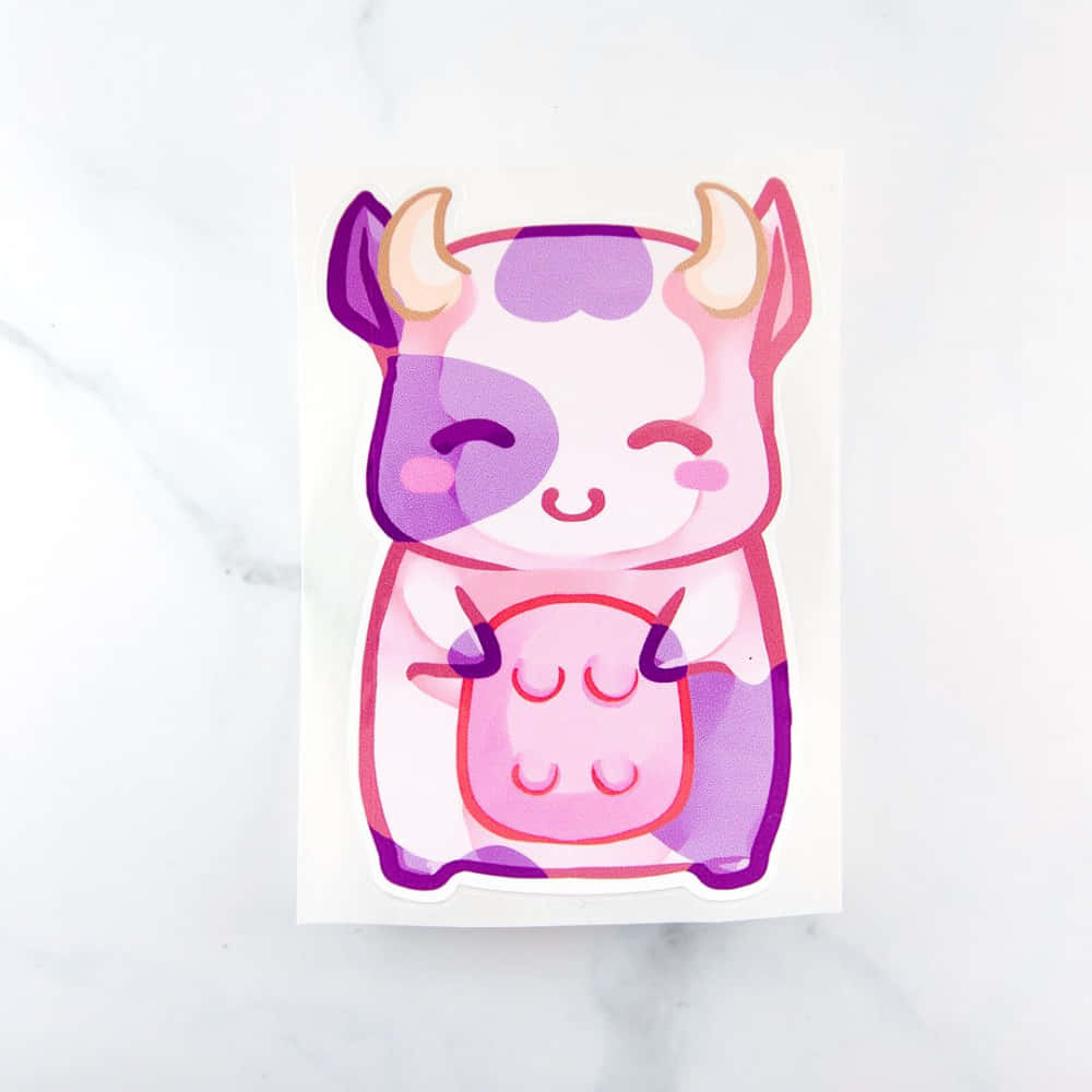 Enjoy This Kawaii Cow! Wallpaper