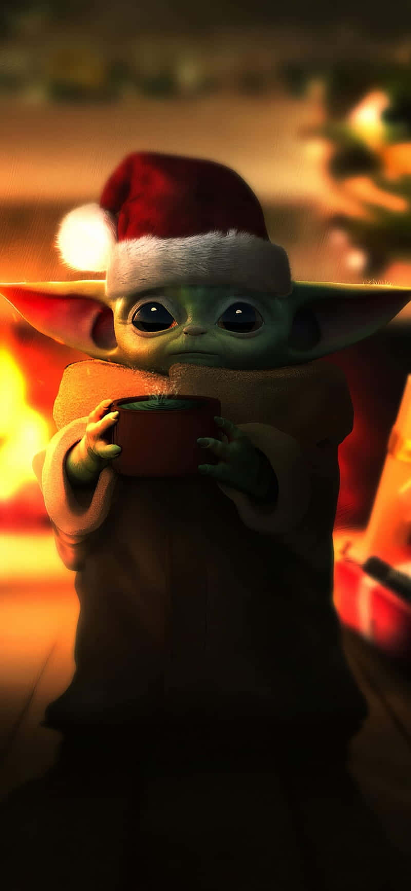 Enjoy Wallpaper Of Cute Baby Yoda On Your Iphone Wallpaper