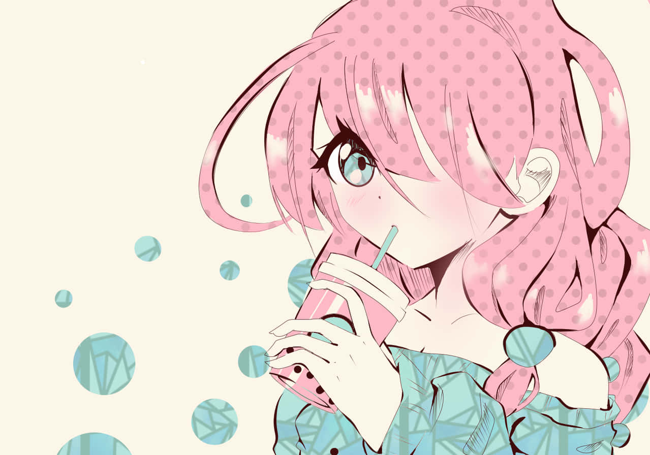 Enjoy Your Favorite Bubble Tea Anime With Friends Wallpaper