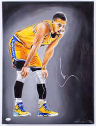 Enjoying The Game - Stephen Curry Cartoon Wallpaper