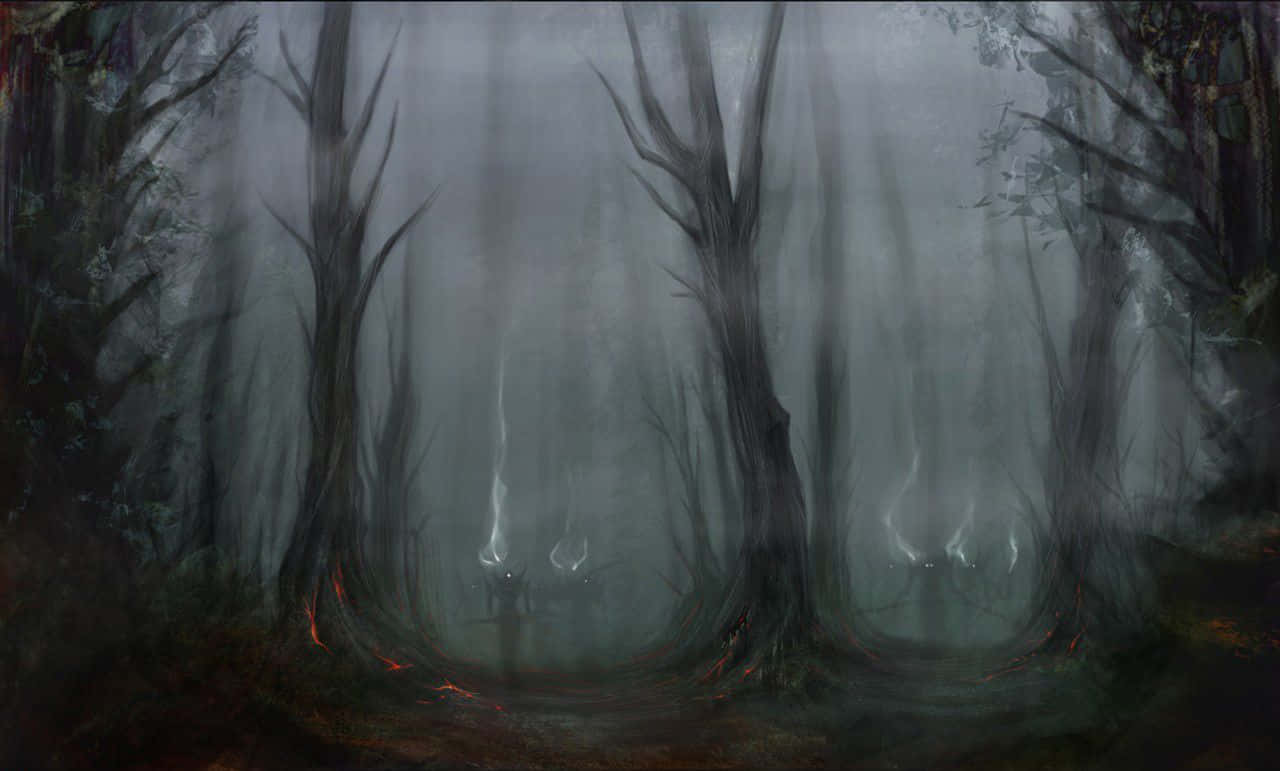 Enter The World Of Frightful Mysteries With A Visit To A Haunted Forest. Wallpaper