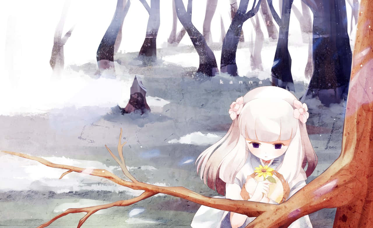 Enthralling Kanna And Her Mirror From Inuyasha Wallpaper