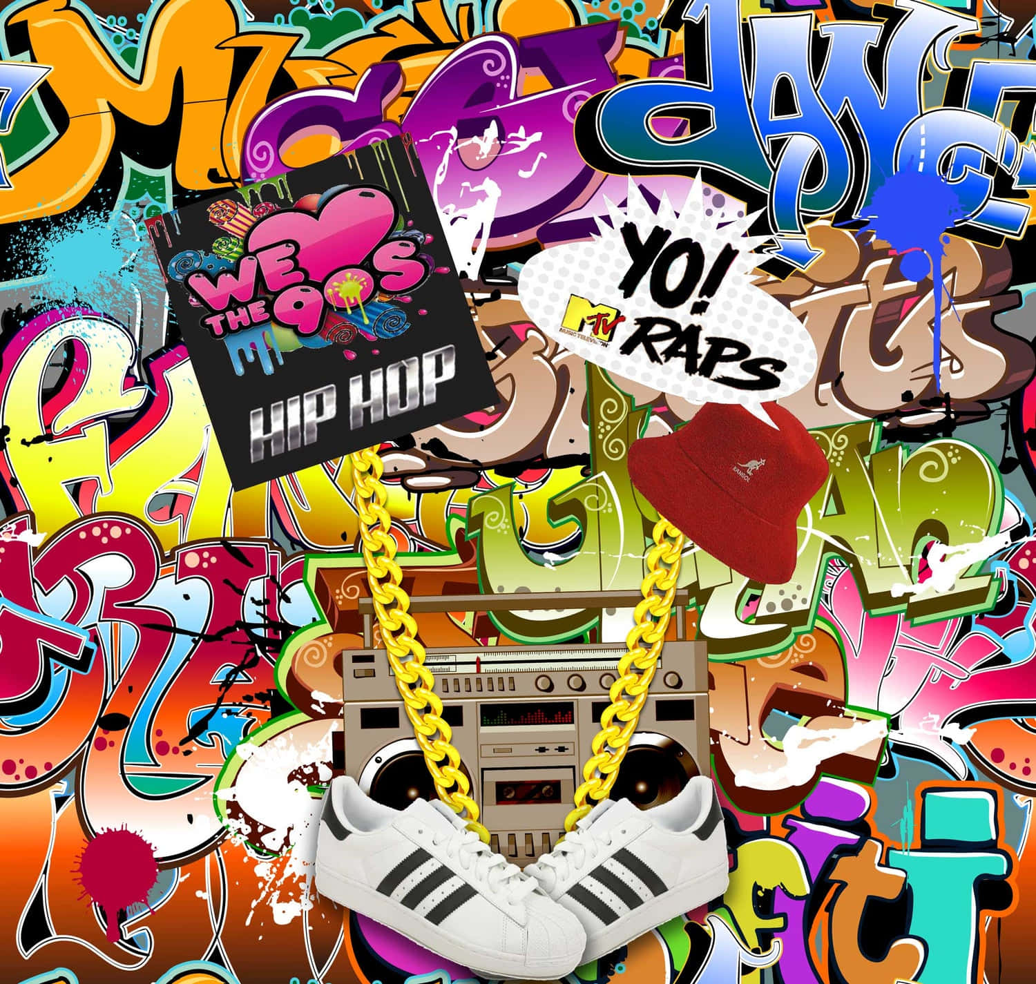 Enticing Urban Grunge Of Hip Hop Graffiti Wallpaper