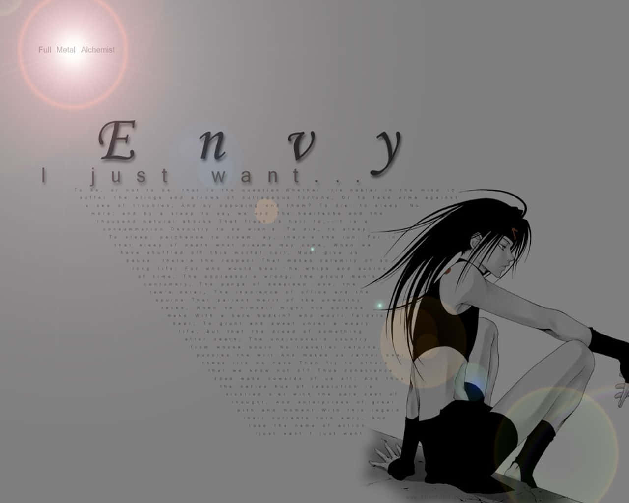 Envy, The Shape-shifting Homunculus Villain From Fullmetal Alchemist Wallpaper