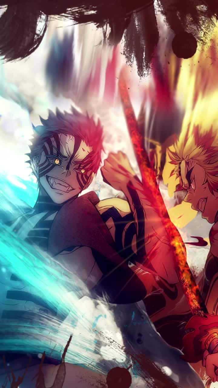 Epic_ Battle_ Rengoku_vs_ Akaza_ Anime_ Artwork Wallpaper