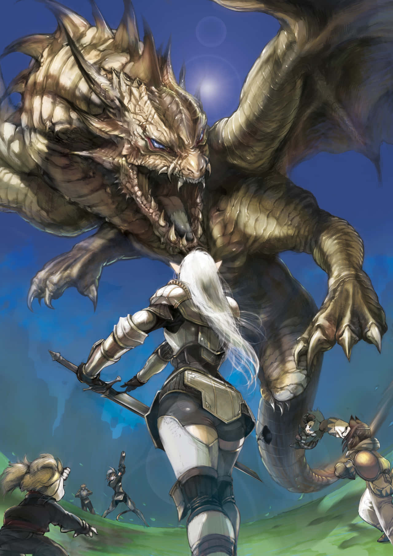 Epic_ Battle_with_ Dragon_ F F X I Wallpaper