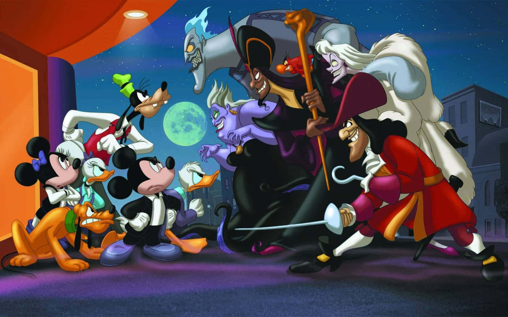 Epic Conference Of Famous Cartoon Villains Wallpaper