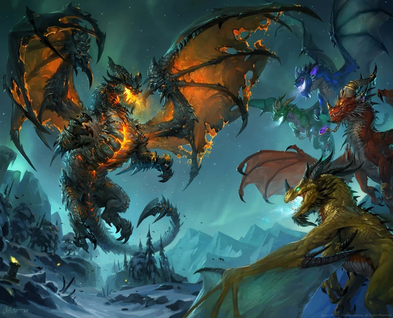 Epic_ Dragon_ Battle_ Wo W Wallpaper