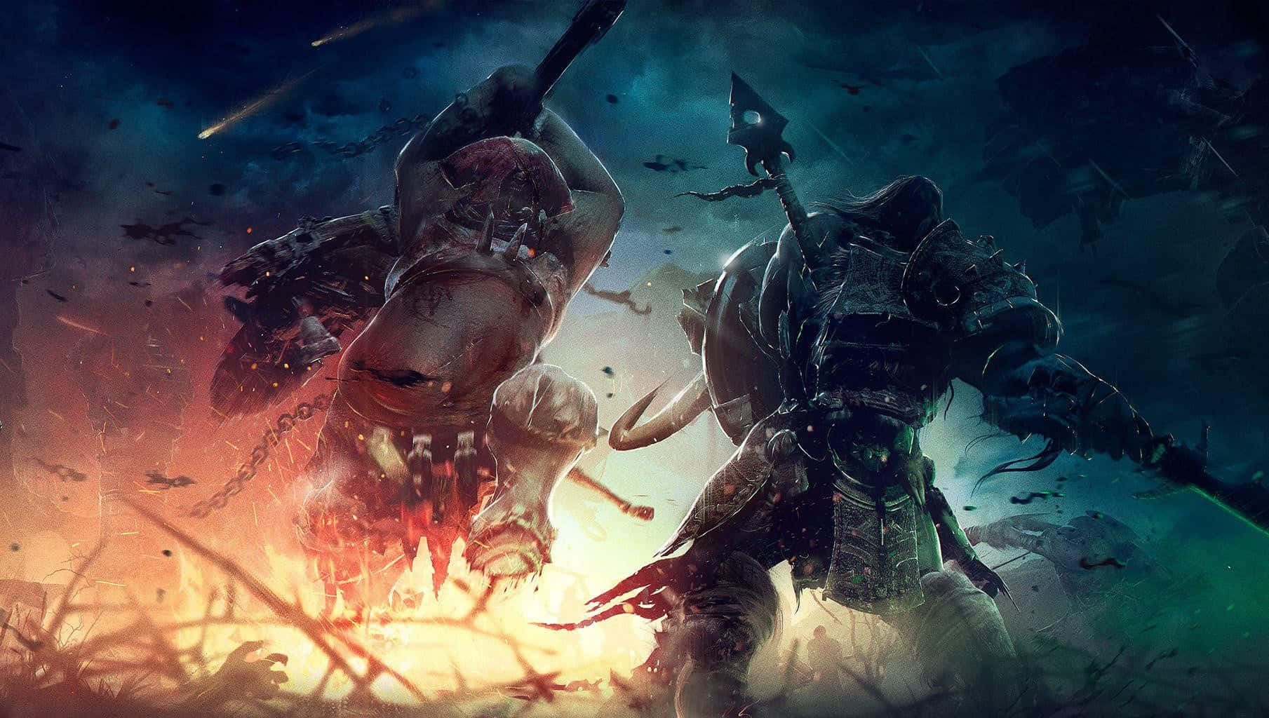 Epic Fantasy Battle Artwork Wallpaper