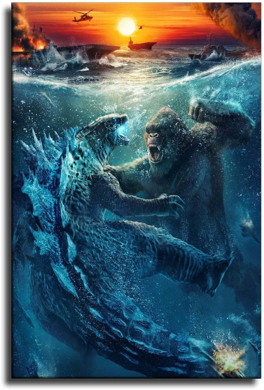 Epic Godzillavs Kong Battleat Sea Wallpaper