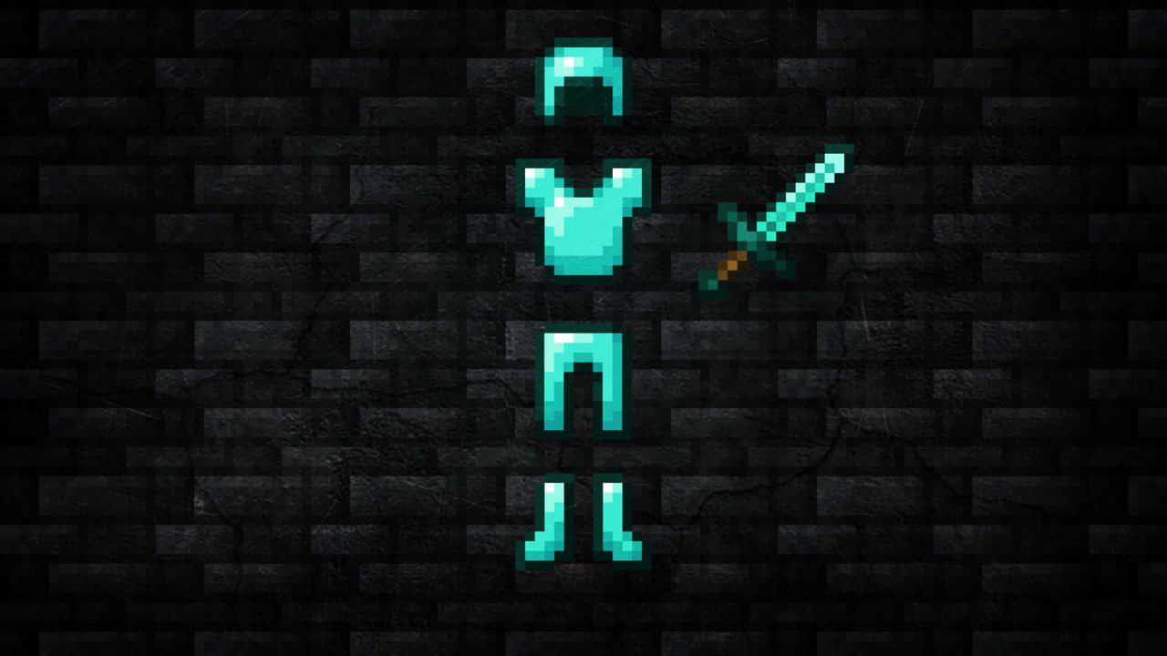 Epic Minecraft Warrior Ready For Battle Wallpaper