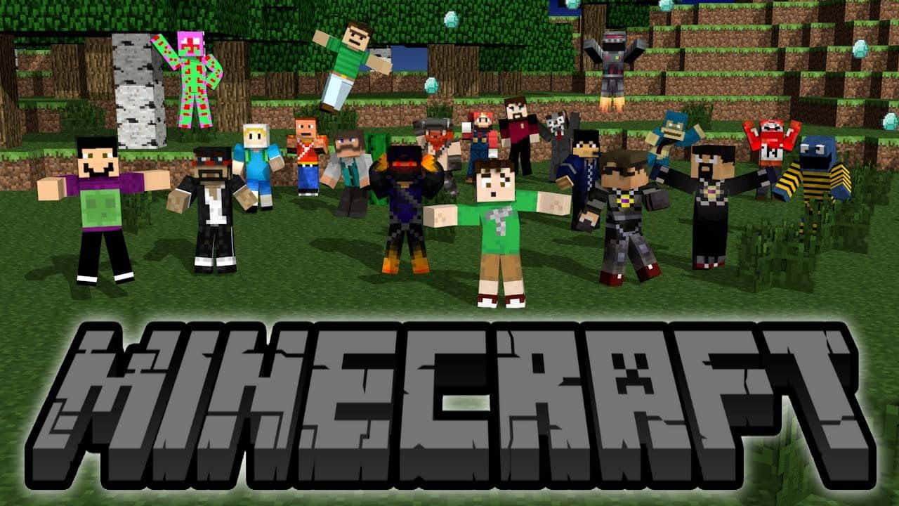 Epic Minecraft Youtubers Collaboration Wallpaper