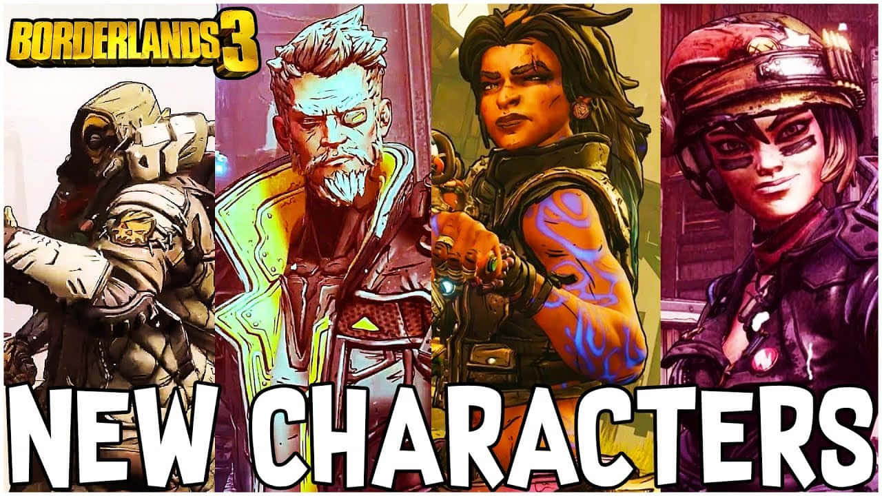 Epic Showdown Between Iconic Borderlands Characters Wallpaper