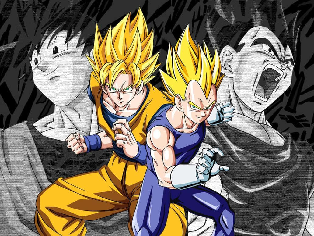 Epic Showdown Between Vegeta And Goku Wallpaper