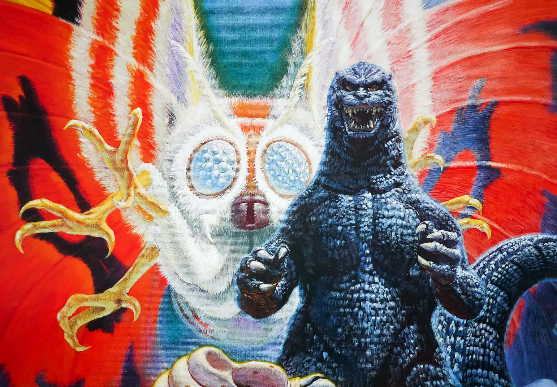 Epic Showdown: Godzilla Vs Mothra Wallpaper