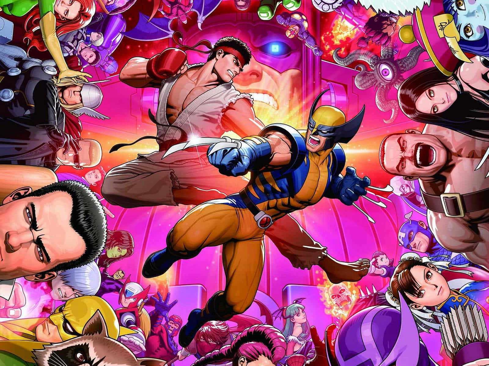 Epic Showdown: Marvel Vs Capcom Characters Wallpaper