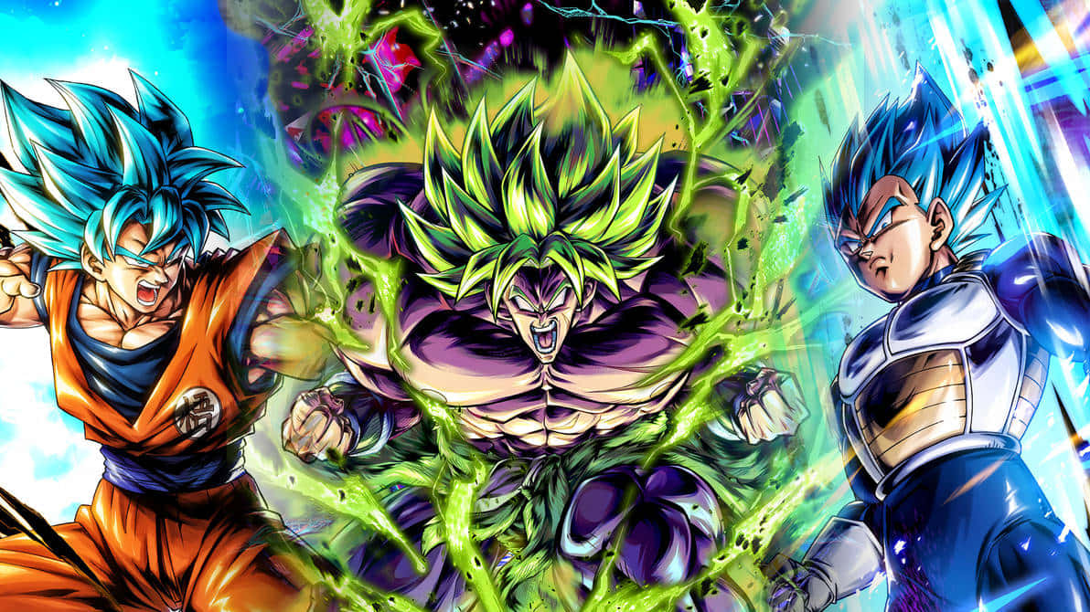 Epic Showdown - Vegeta And Broly Face Off Wallpaper