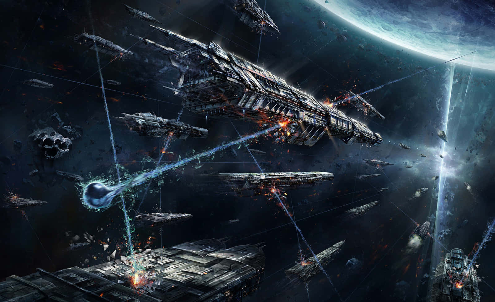 Epic_ Space_ Battle_ Artwork Wallpaper