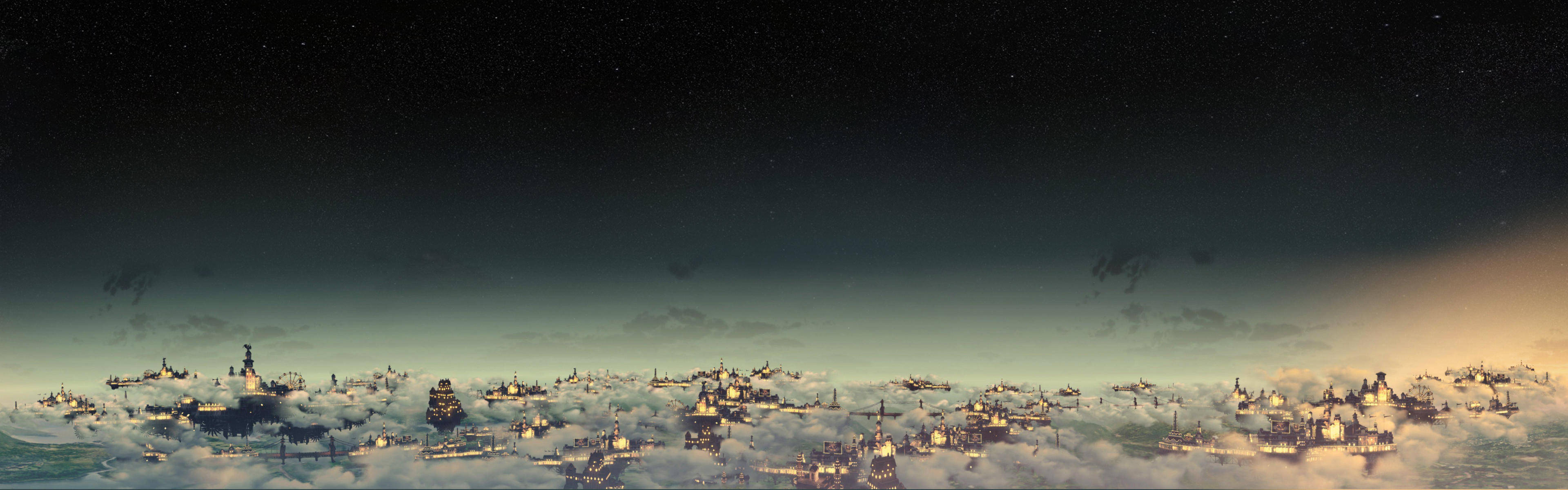 Epic Star Wars City Display - High Resolution Dual Monitor Wallpaper