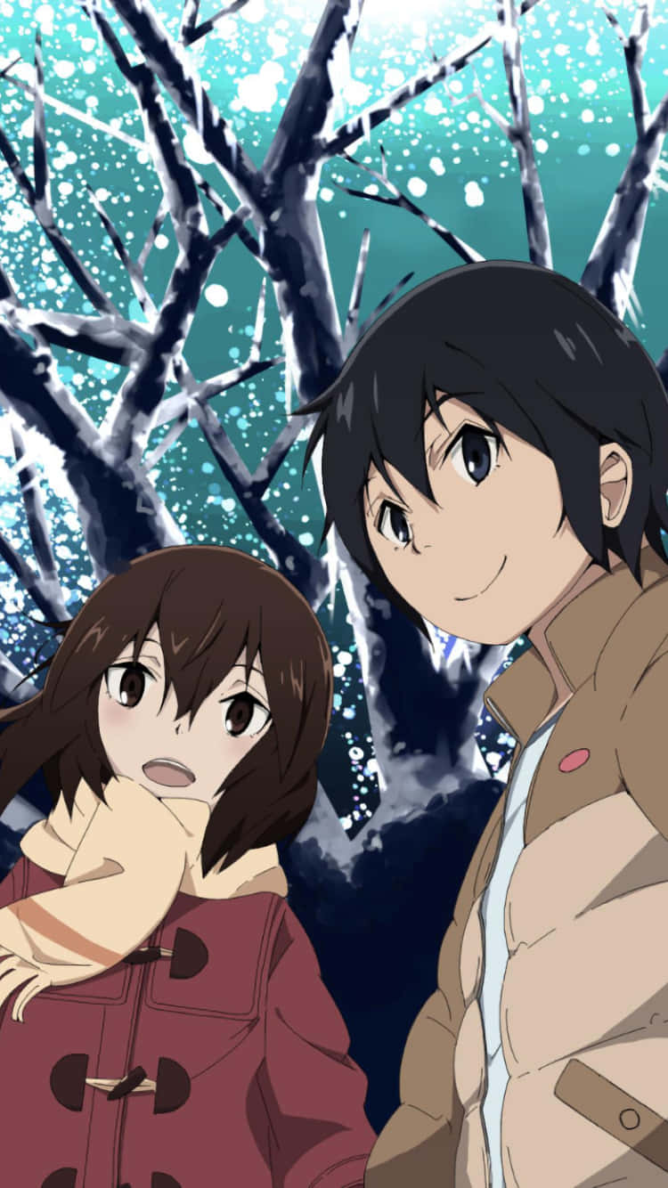 Erased Anime Christmas Tree Wallpaper